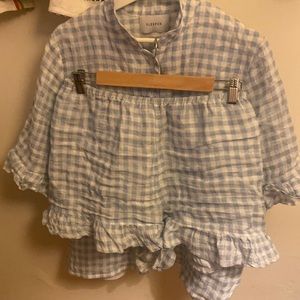 Daily Sleeper Blue Vichy Short Pajama Set